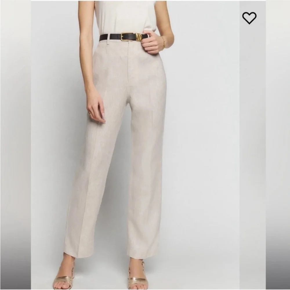 REFORMATION Freddie Wide Leg Linen Trouser Pants